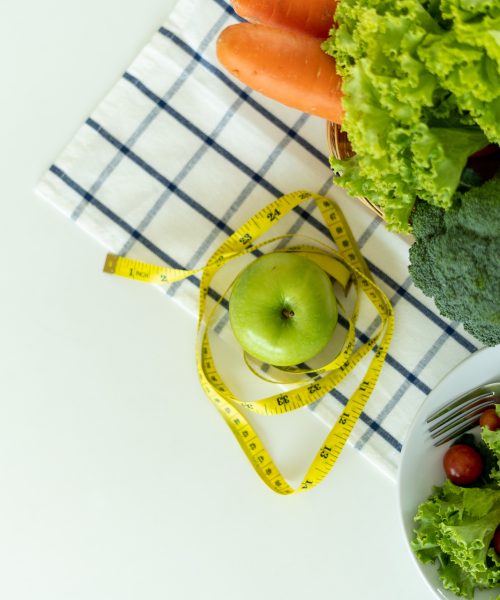 Foods that contain vegetables and fruits are good for your health. Weight loss and diet concept