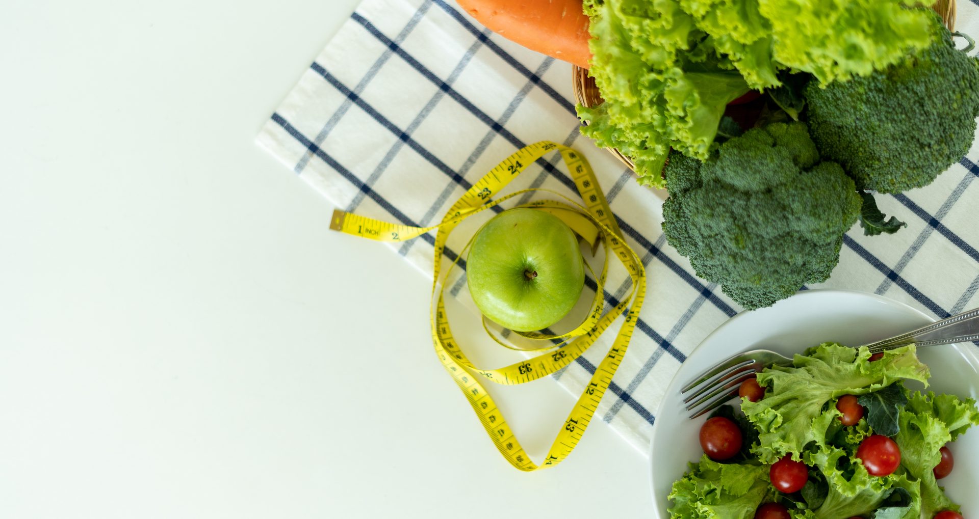 Foods that contain vegetables and fruits are good for your health. Weight loss and diet concept
